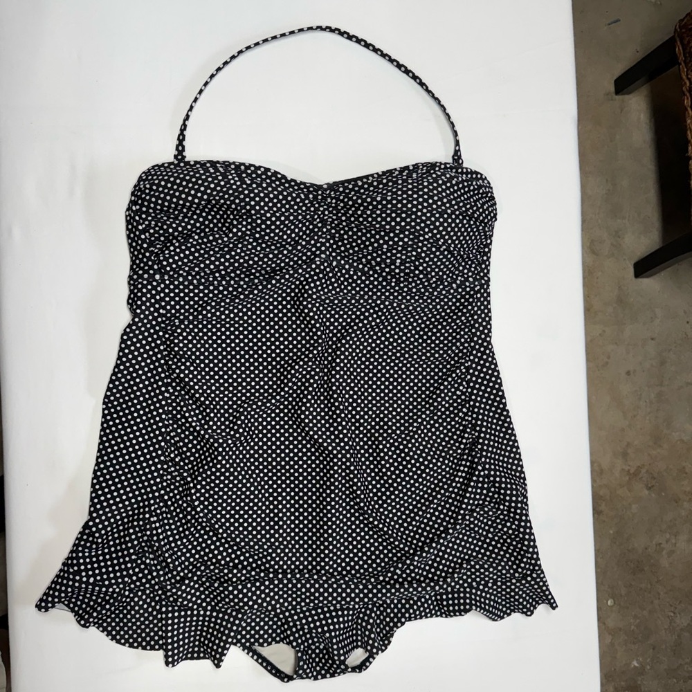 a.n.a Black and White Polka Dot One Piece Swimsuit